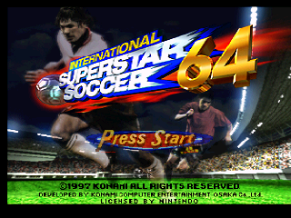 International Superstar Soccer 64 (Europe) Title Screen